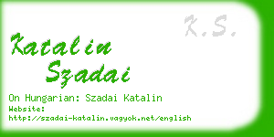 katalin szadai business card